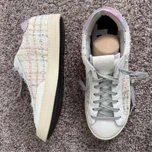 P448 Women’s John Pink Tweed Sneakers Made In Italy Size 40 EU/ 9 US